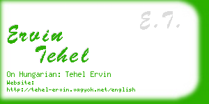 ervin tehel business card